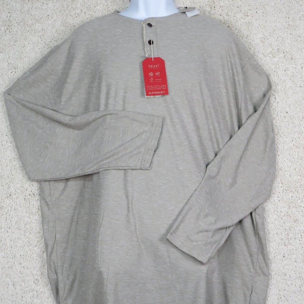 Bruno* Men's Stretch Quick Dry Fade‎ Resistant Long Sleeve Crew Neck Shirt~ 2XT